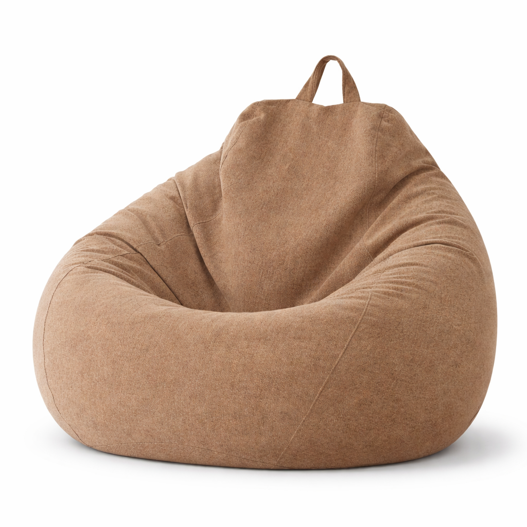 Removable Linen-Look Slipcover for Unfilled Bean Bag Floor Lounger