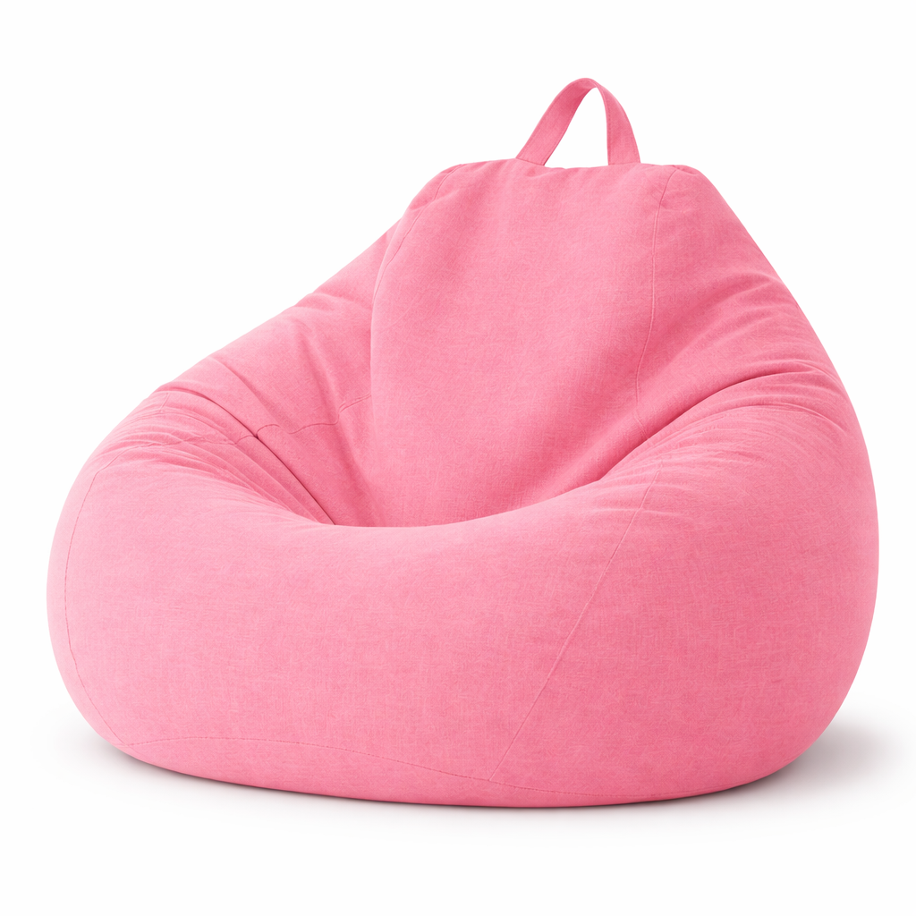 Removable Linen-Look Slipcover for Unfilled Bean Bag Floor Lounger