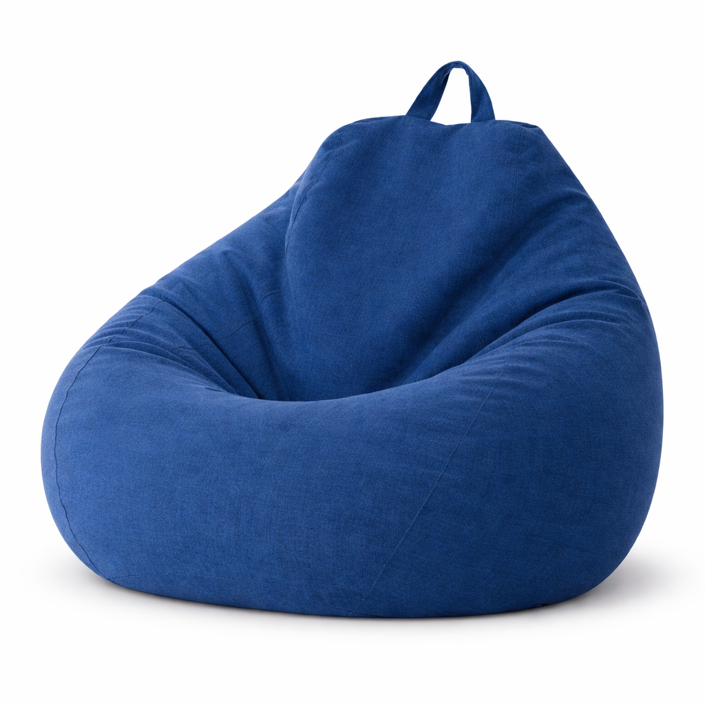Removable Linen-Look Slipcover for Unfilled Bean Bag Floor Lounger