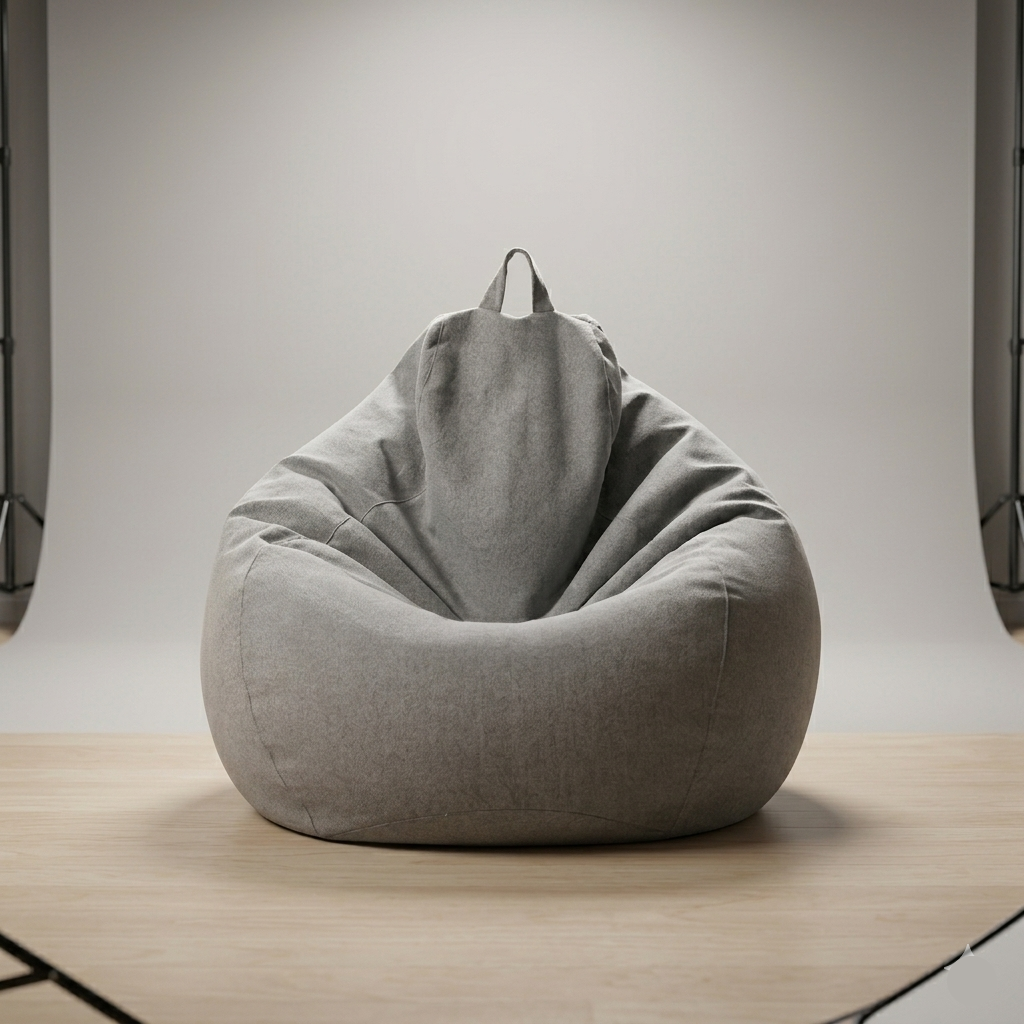 Removable Linen-Look Slipcover for Unfilled Bean Bag Floor Lounger