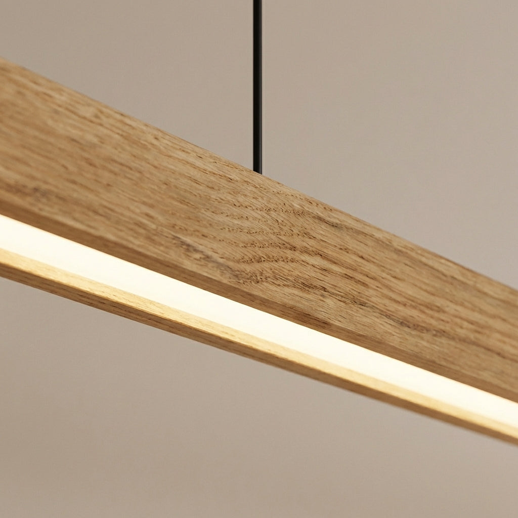 Linor Solid Wood Pendant Light for Long Kitchen Surfaces and Tables