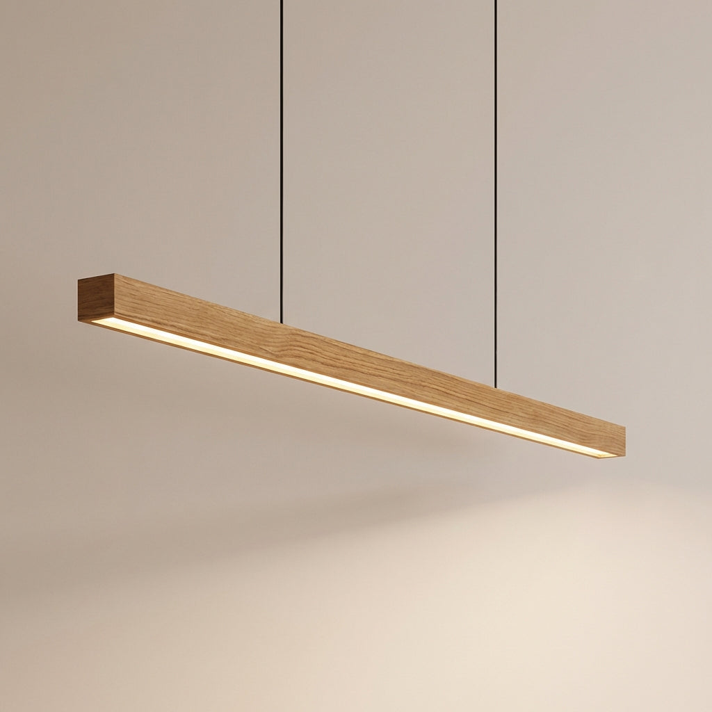 Linor Solid Wood Pendant Light for Long Kitchen Surfaces and Tables
