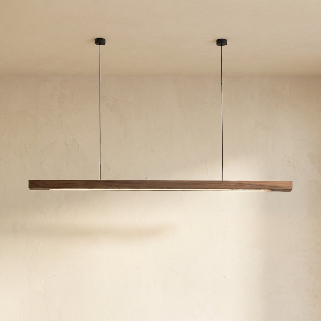 Linor Solid Wood Pendant Light for Long Kitchen Surfaces and Tables