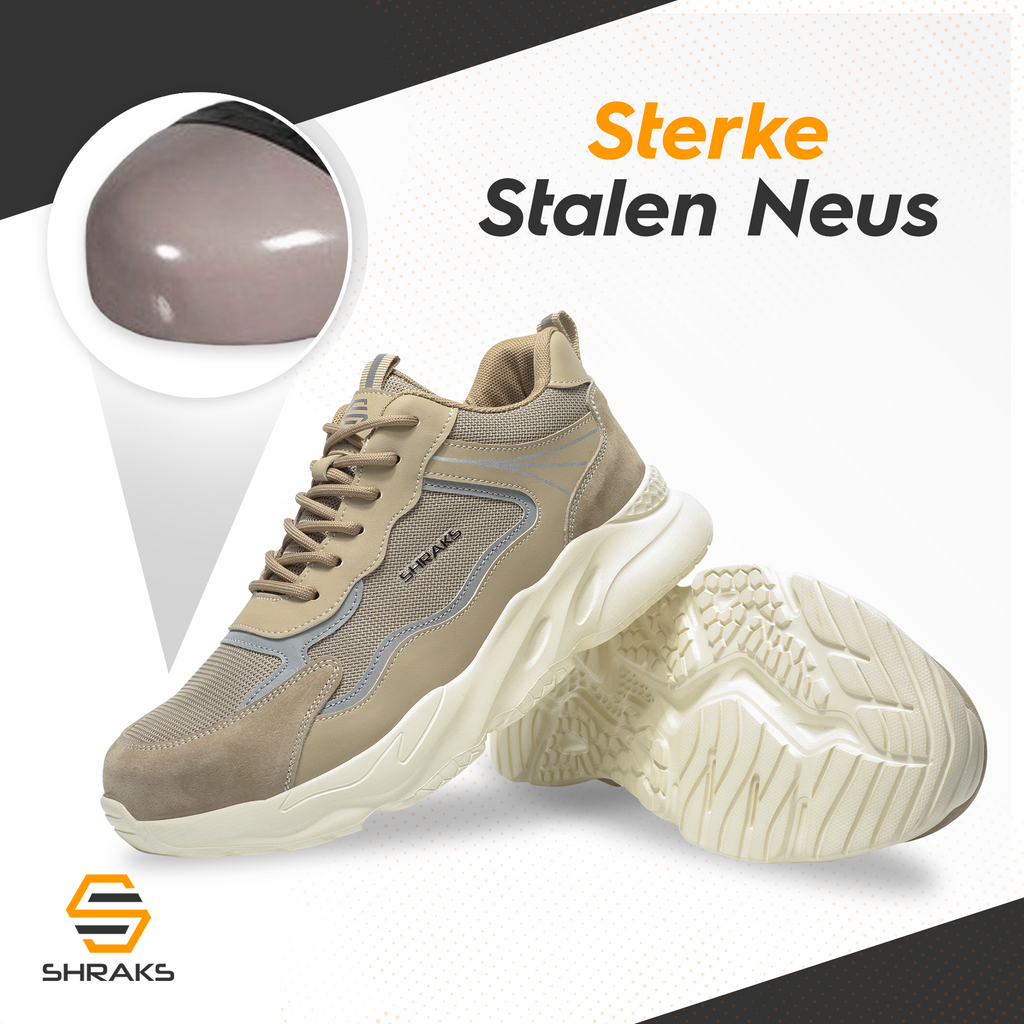 Moda Work Shoes With Steel Toe And Slip Resistant Sole