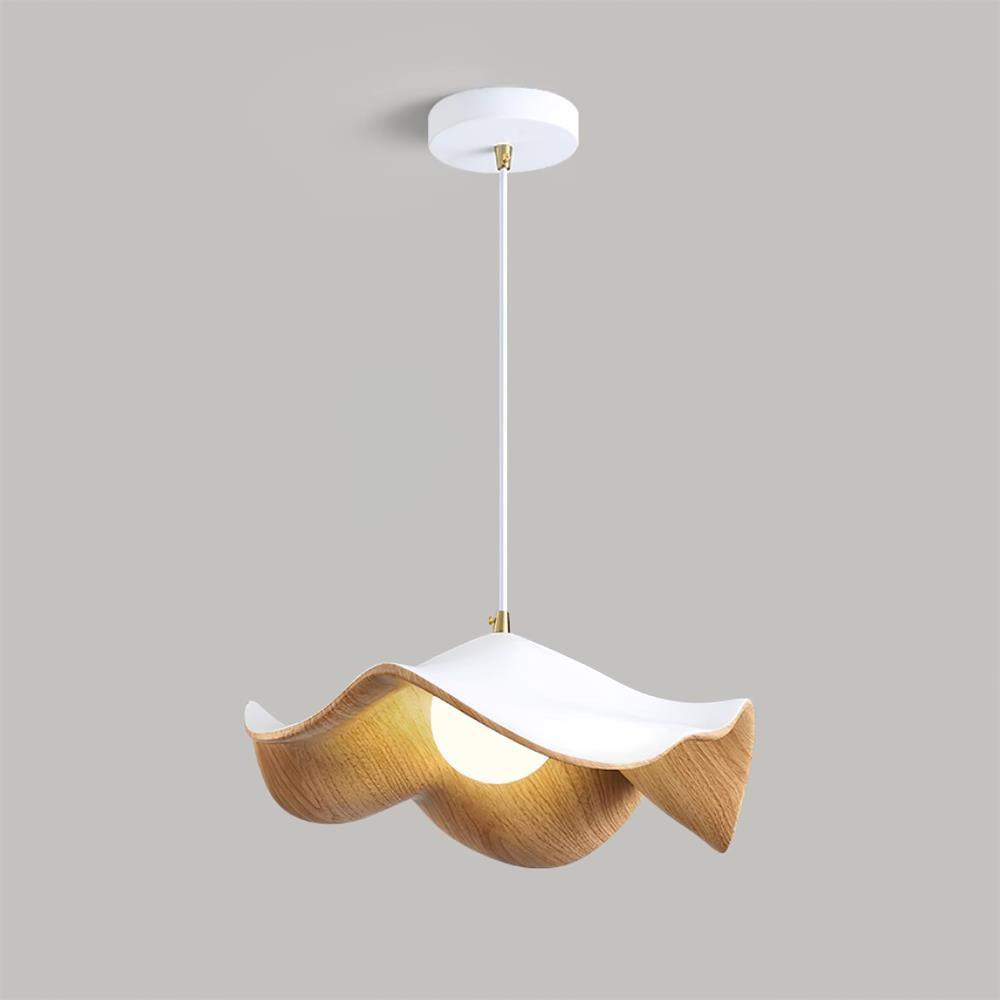 Lotusblad Pendel med Træfinish Justerbar Køkkenloftslampe