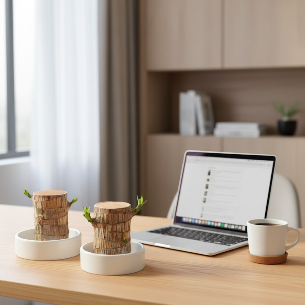 Pianta di bambù della fortuna viva in vaso decorativo