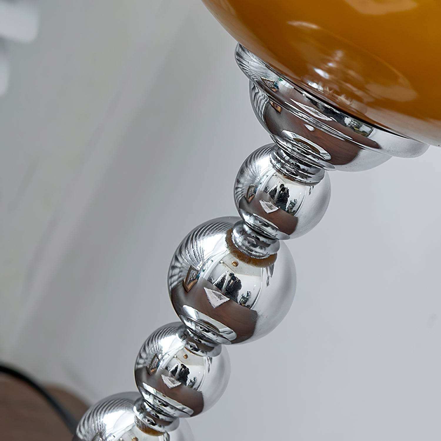 Astrelle Retro Space Age Table Lamp Chrome Orange Glass