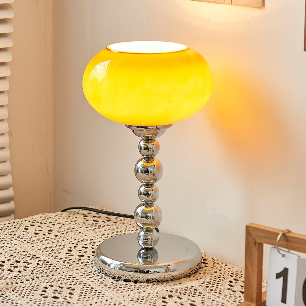 Astrelle Retro Space Age Table Lamp Chrome Orange Glass