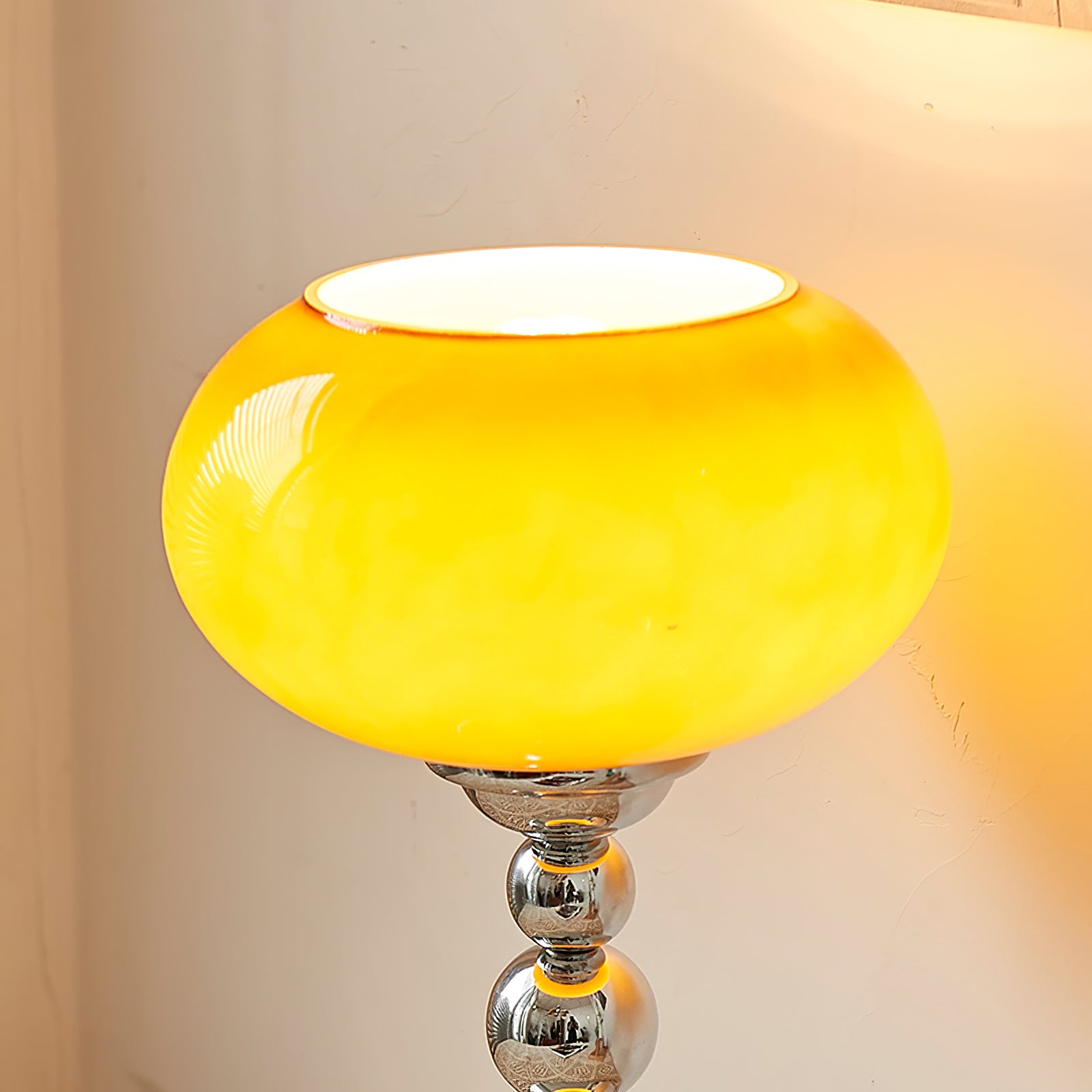 Astrelle Retro Space Age Table Lamp Chrome Orange Glass
