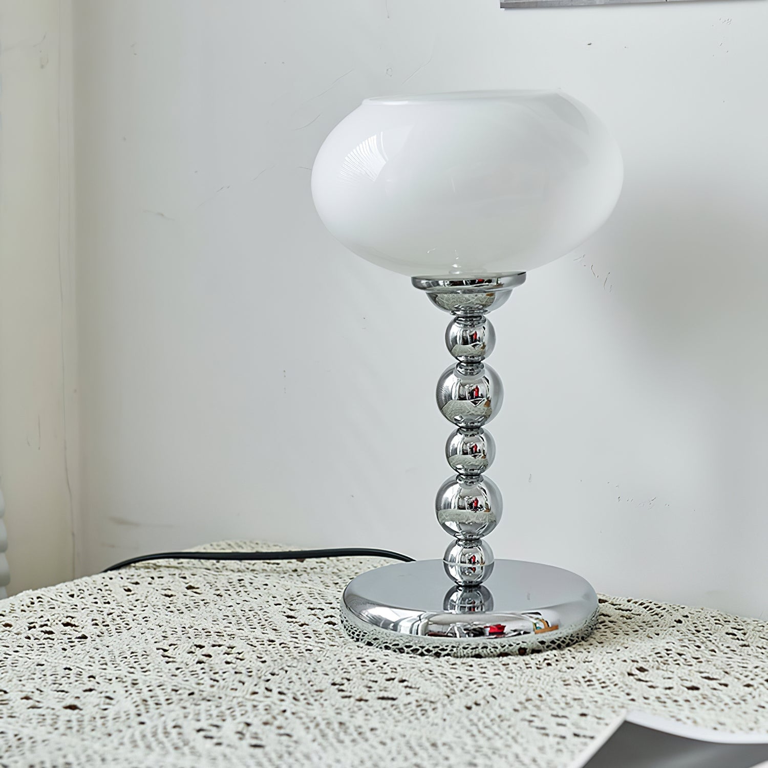 Astrelle Retro Space Age Table Lamp Chrome Orange Glass