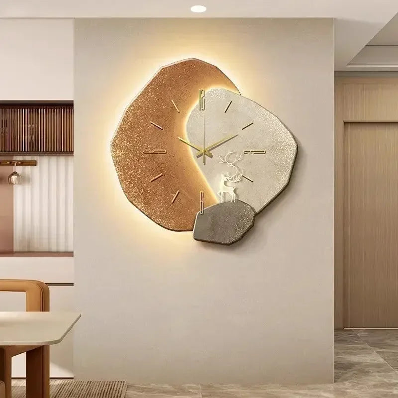 LumoClock | Large Modern Wall Clock | Silent Quartz & LED Light | Meowbutter