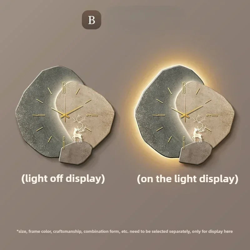 LumoClock | Large Modern Wall Clock | Silent Quartz & LED Light | Meowbutter