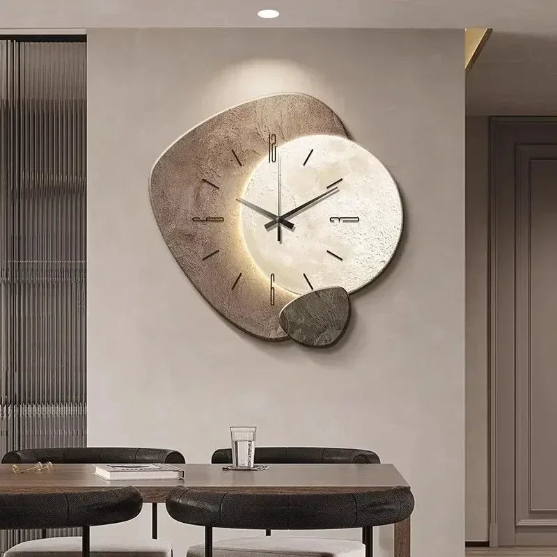 LumoClock | Large Modern Wall Clock | Silent Quartz & LED Light | Meowbutter