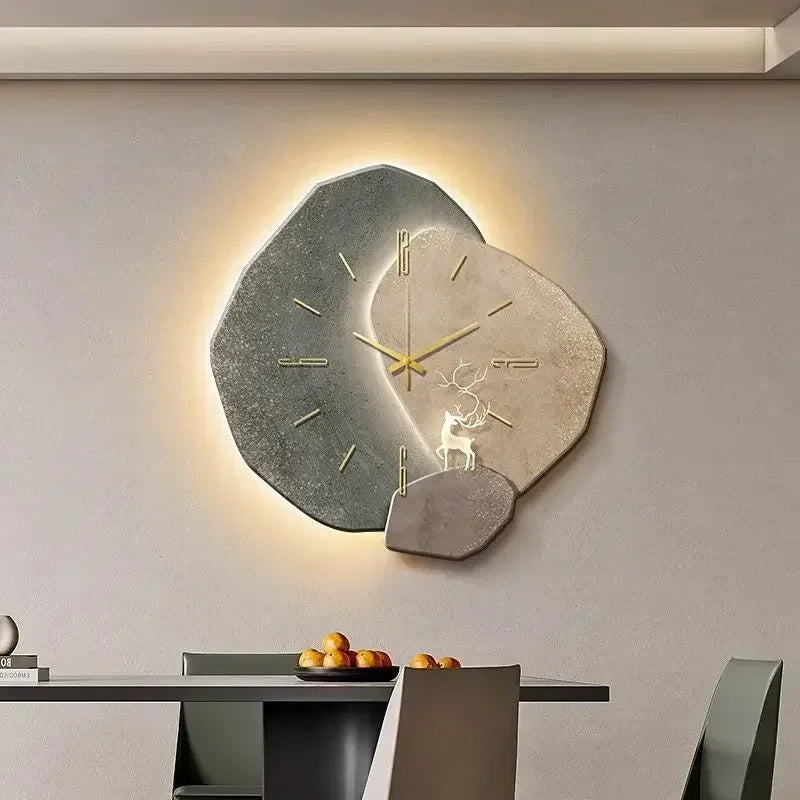 LumoClock | Large Modern Wall Clock | Silent Quartz & LED Light | Meowbutter