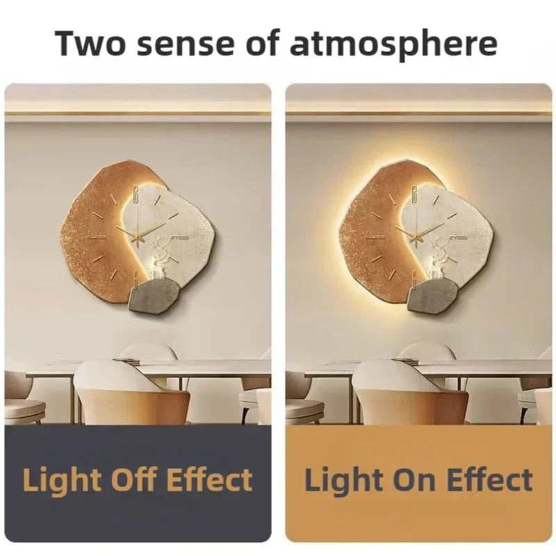 LumoClock | Large Modern Wall Clock | Silent Quartz & LED Light | Meowbutter