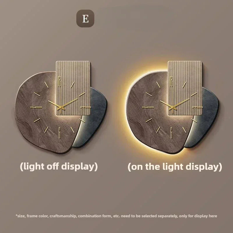 LumoClock | Large Modern Wall Clock | Silent Quartz & LED Light | Meowbutter