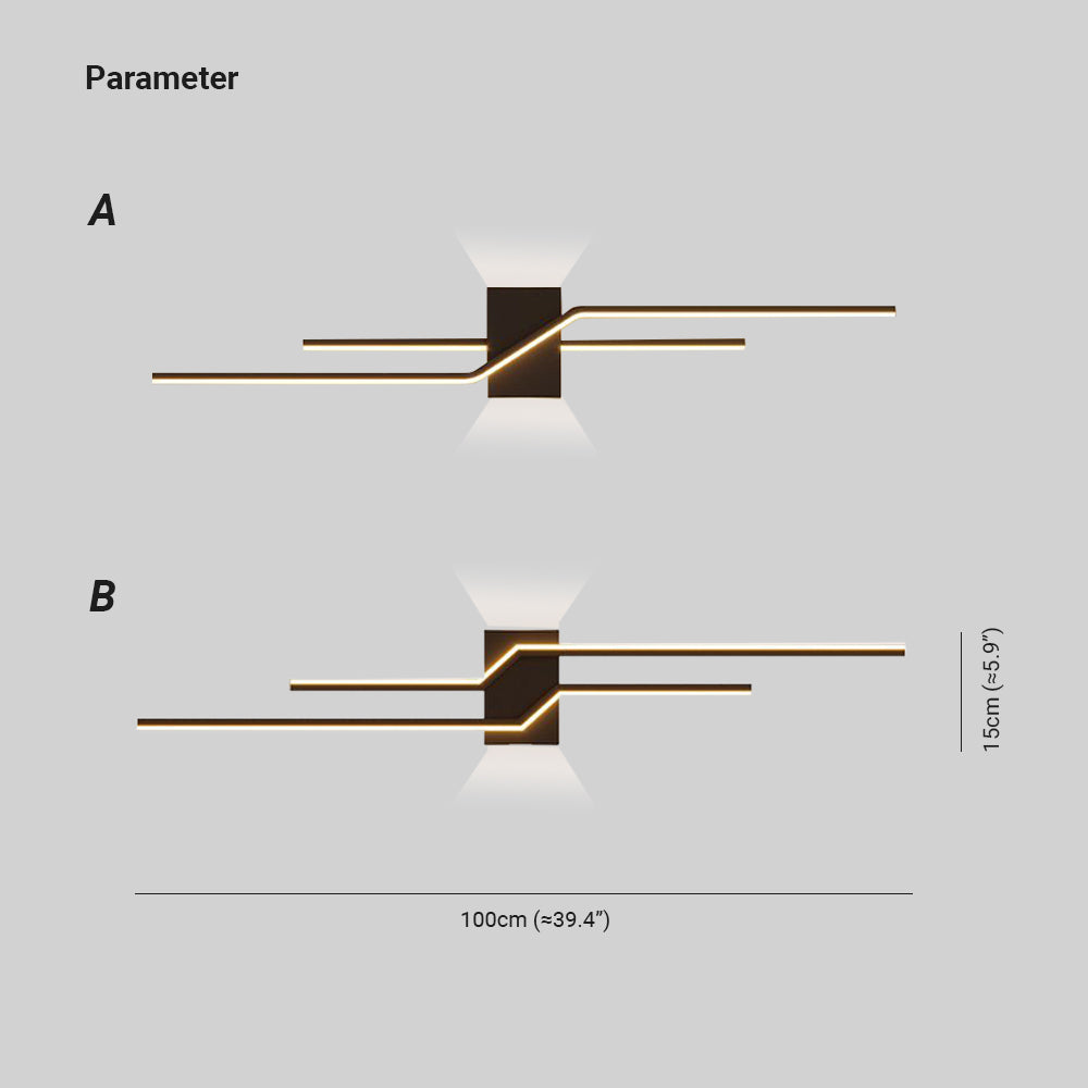 Linear LED Wall Light In Metal And Acrylic Minimalist Design