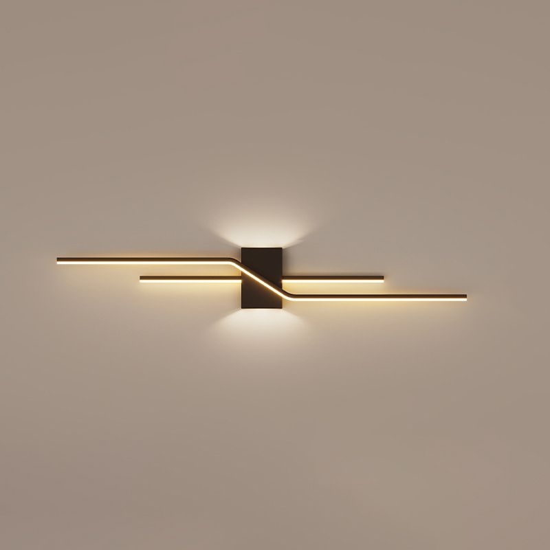 Linear LED Wall Light In Metal And Acrylic Minimalist Design