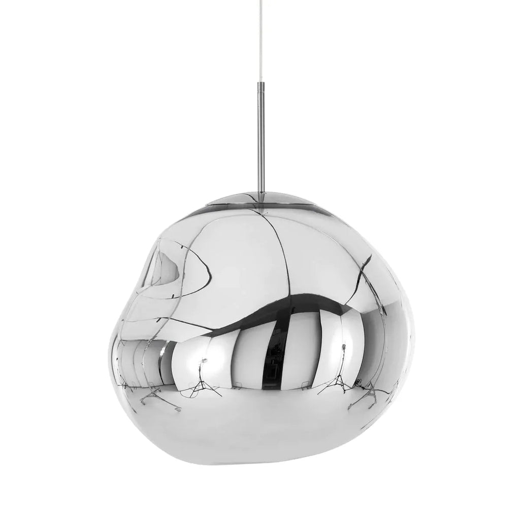 Metal And Acrylic Pendant Lamp With Organic Orb Shape Ambient Indoor Light