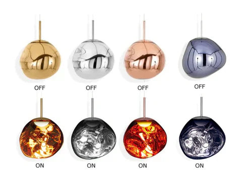 Metal And Acrylic Pendant Lamp With Organic Orb Shape Ambient Indoor Light