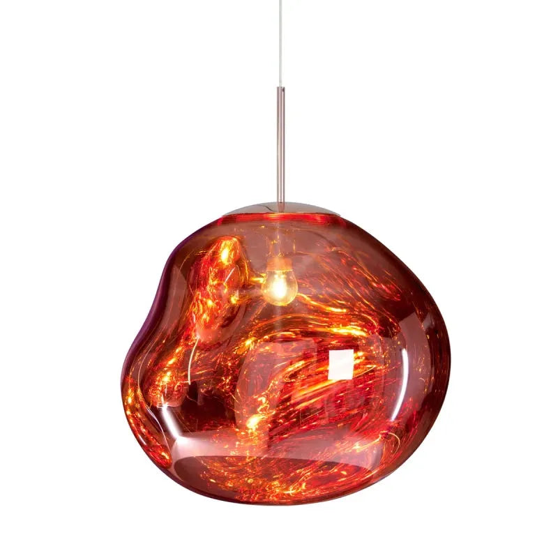 Metal And Acrylic Pendant Lamp With Organic Orb Shape Ambient Indoor Light