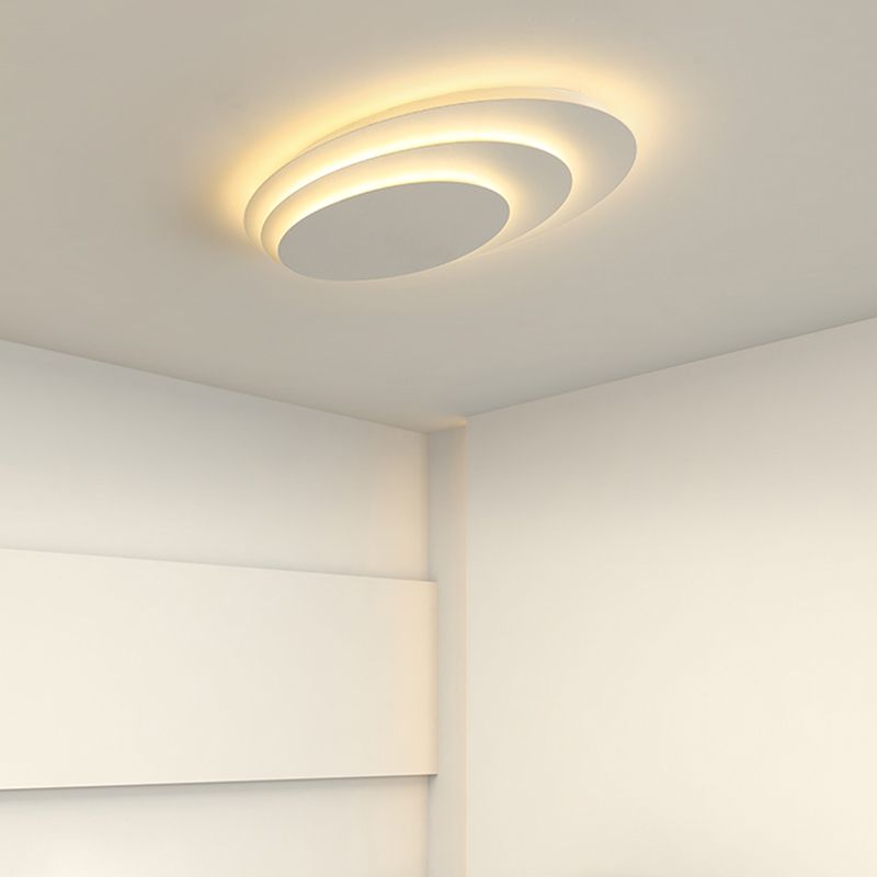 Organic Curvilinear Acrylic And Metal Ceiling Lamp With Dimmable LED Color Temperature