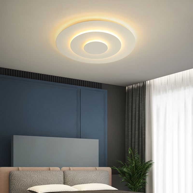 Organic Curvilinear Acrylic And Metal Ceiling Lamp With Dimmable LED Color Temperature