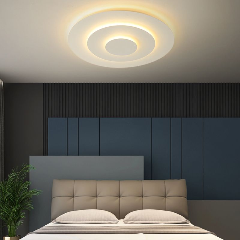 Organic Curvilinear Acrylic And Metal Ceiling Lamp With Dimmable LED Color Temperature
