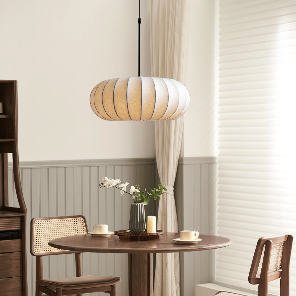 Lurvik Indoor Pendant Light With Fabric Lampshade For Dining Areas