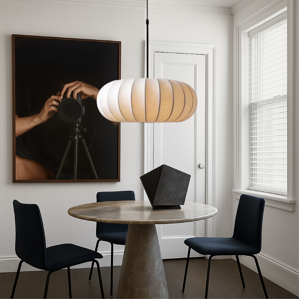 Lurvik Indoor Pendant Light With Fabric Lampshade For Dining Areas