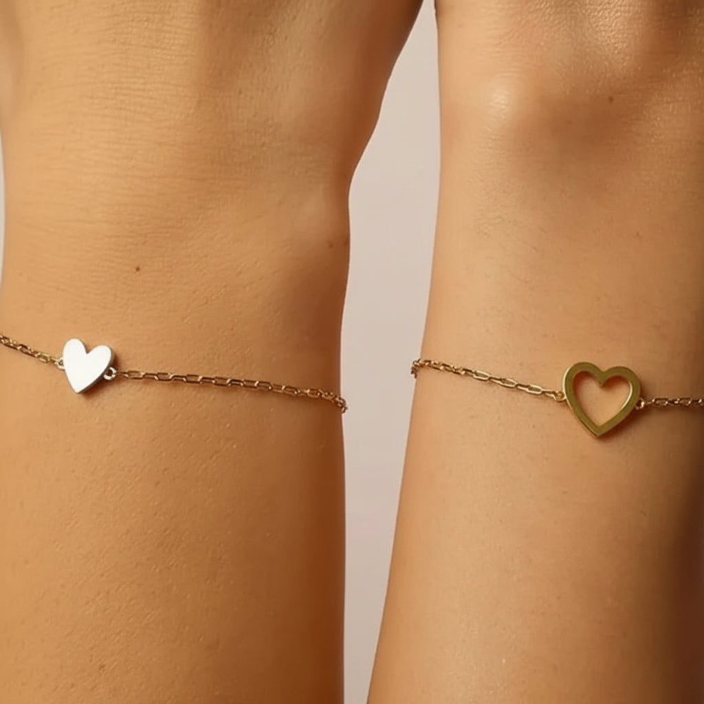 Bracelet Adjustable Heart Chain Matching Couple Jewelry | Meowbutter