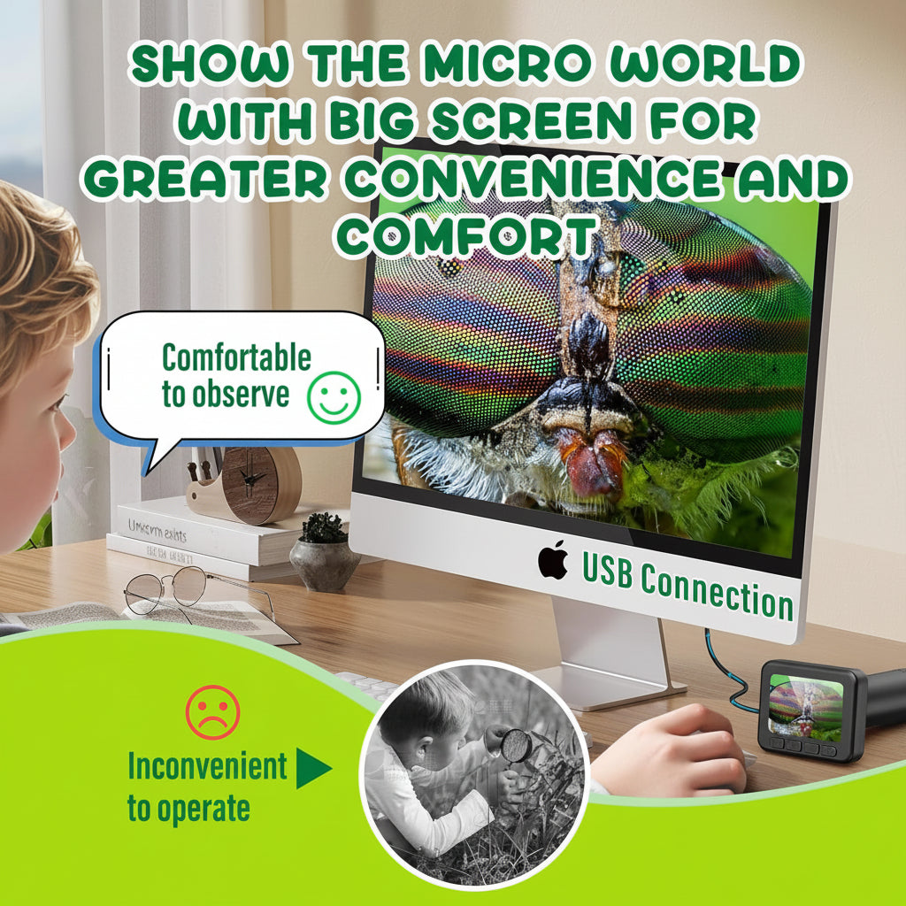 Portable Digital Microscope — 2-Inch HD Display