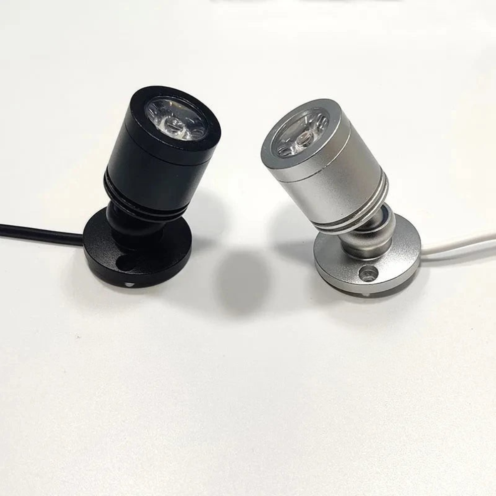 USB LED-spotlight — hölje i massiv aluminium, trådlös installation