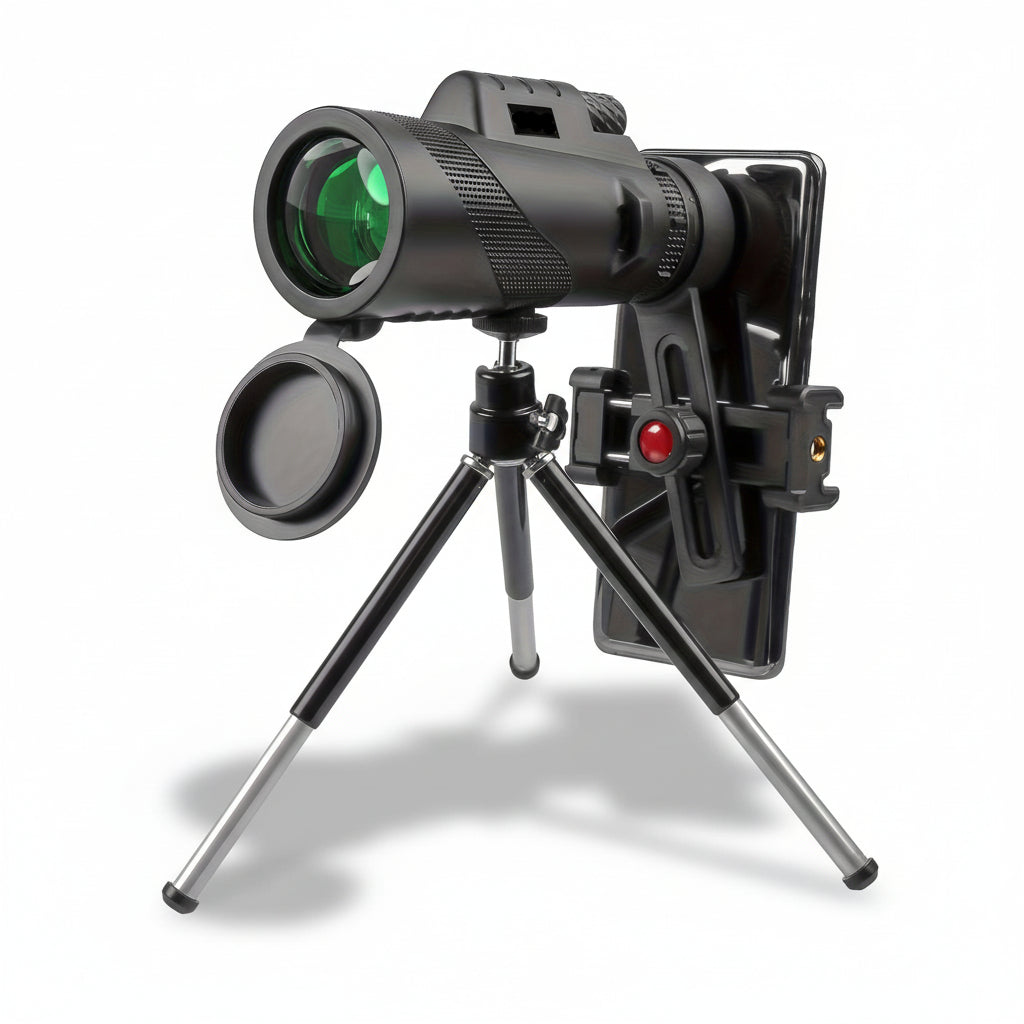 8x42 kompakt monokularkikkert — integrert brakett for telefonadapter
