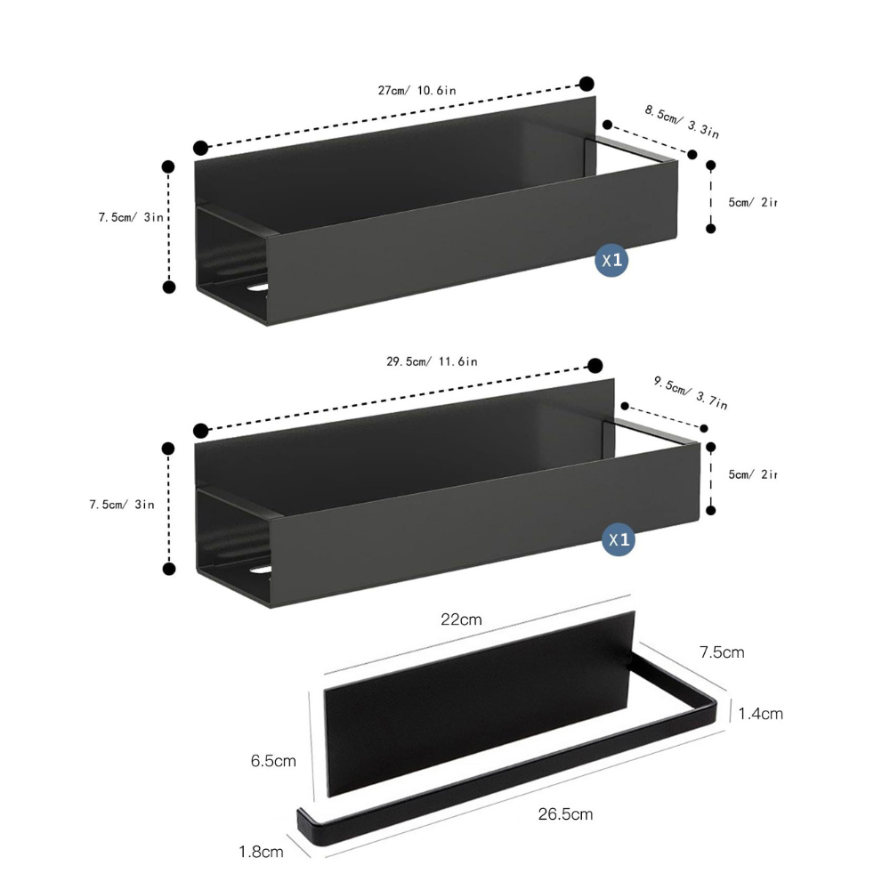 Slim Magnetic Refrigerator Spice Rack — Flat Steel Organizer Shelf, Reinforced Backing Magnets