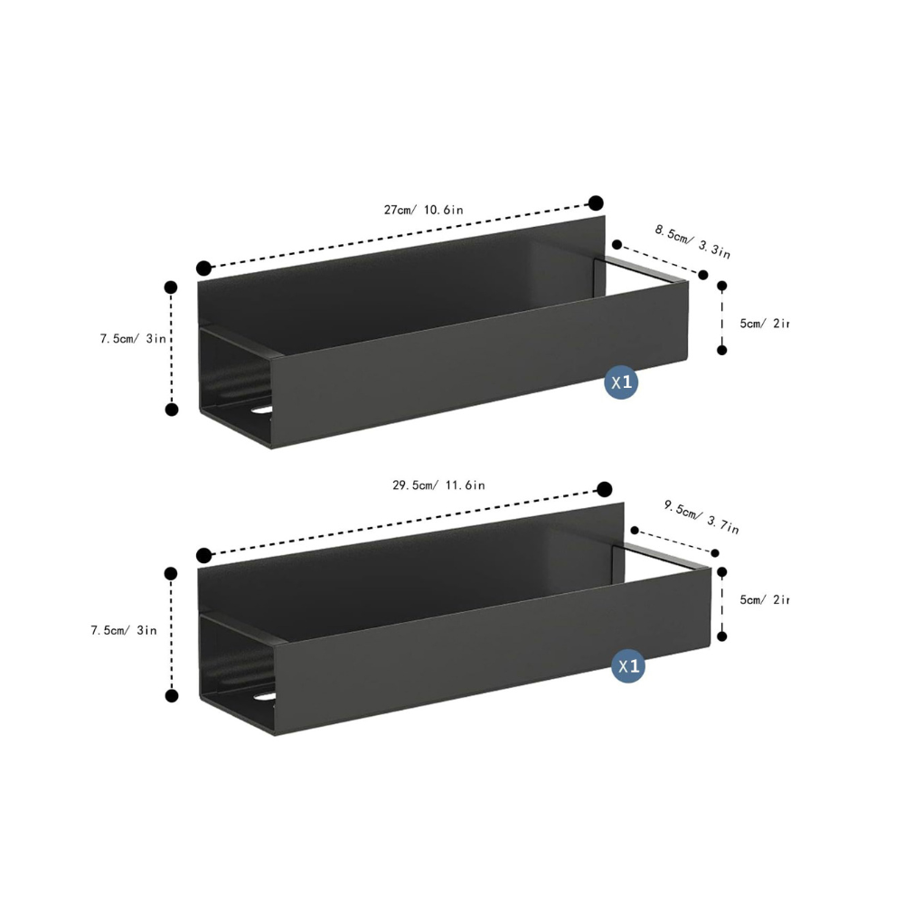 Slim Magnetic Refrigerator Spice Rack — Flat Steel Organizer Shelf, Reinforced Backing Magnets