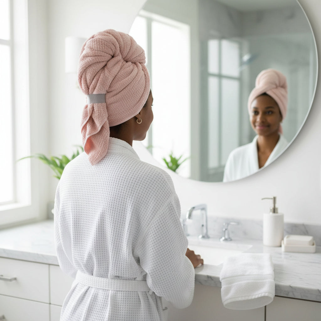 Coral Velvet Hårhåndkle for Rask Tørking og Frizz-Reduserende Hårpleie | meowbutter