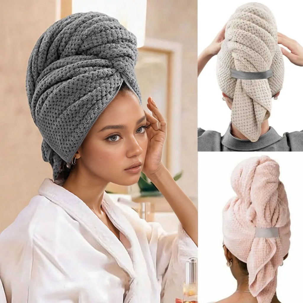 Coral Velvet Hårhåndkle for Rask Tørking og Frizz-Reduserende Hårpleie | meowbutter