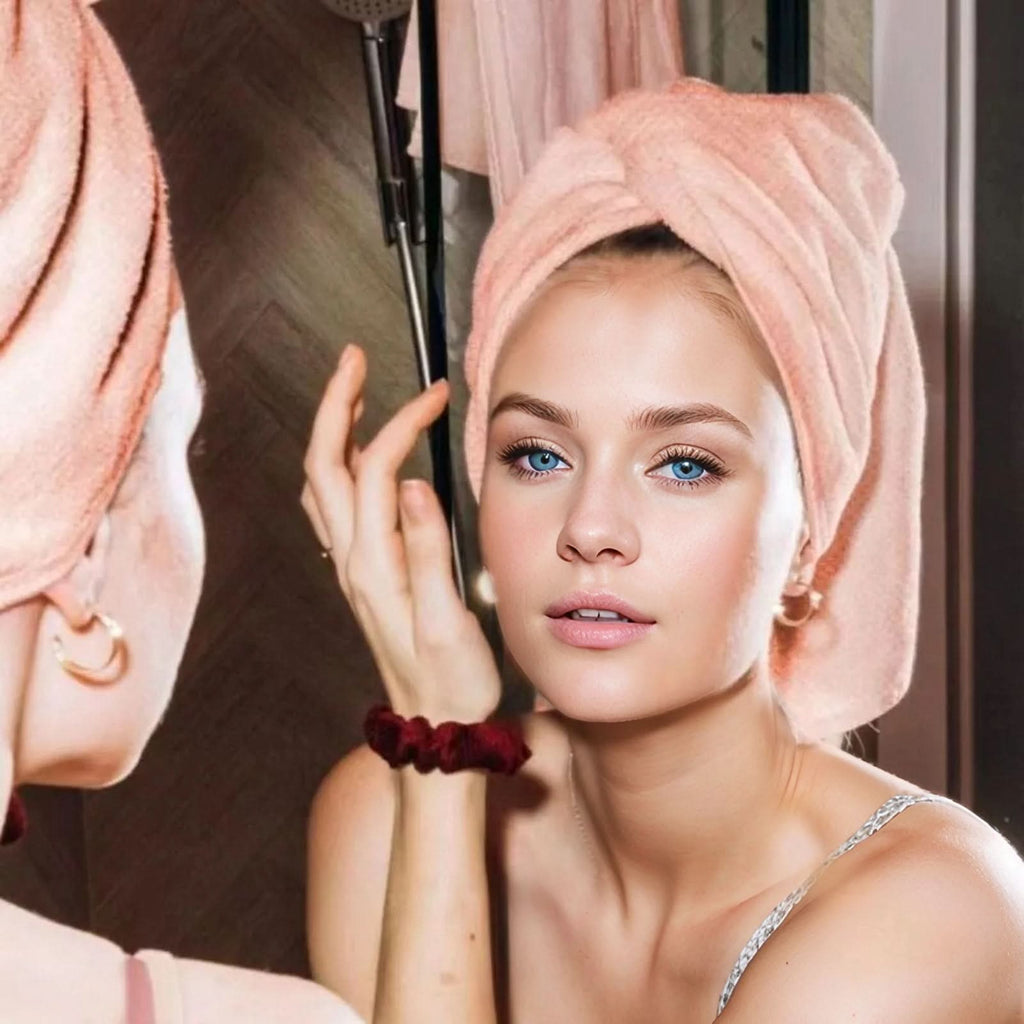 Coral Velvet Hårhåndkle for Rask Tørking og Frizz-Reduserende Hårpleie | meowbutter