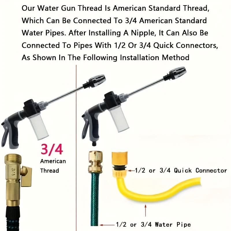 High-pressure foam spray gun designed for efficient outdoor cleaning tasks | meowbutter