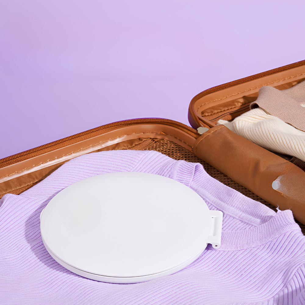 Compact Lighted Folding Travel Makeup Mirror — Under 1 Inch Thick