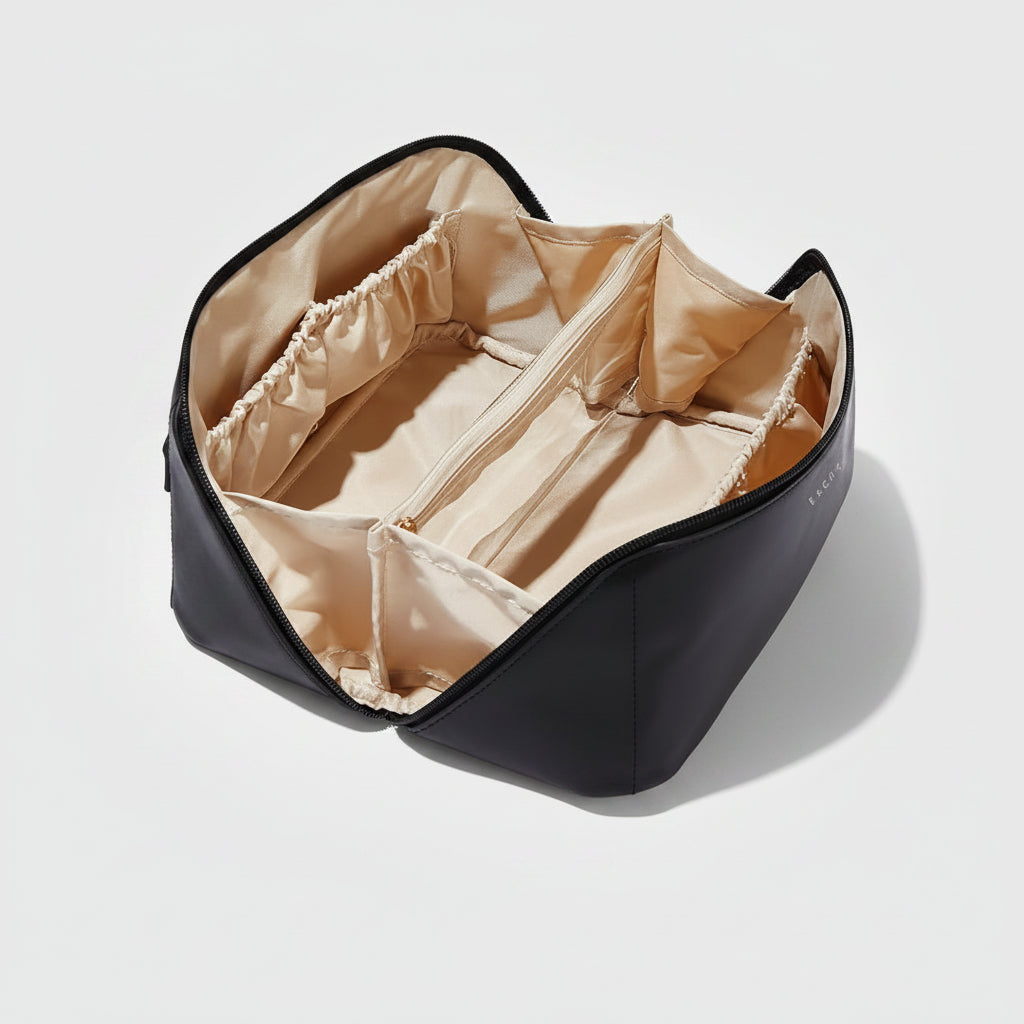 Large Travel Makeup Organizer — 9.3 x 4.1 x 4.3 Inch Expandable Bag