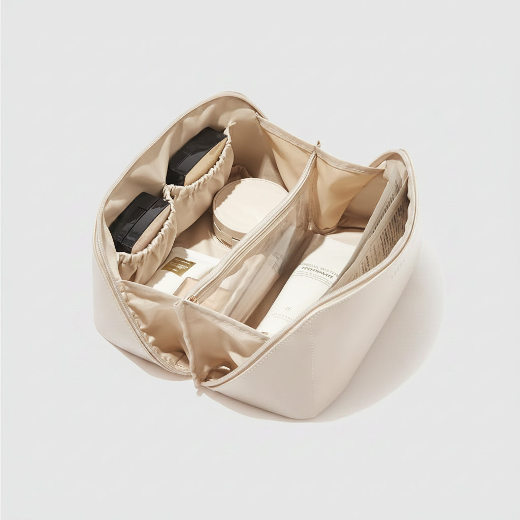 Large Travel Makeup Organizer — 9.3 x 4.1 x 4.3 Inch Expandable Bag