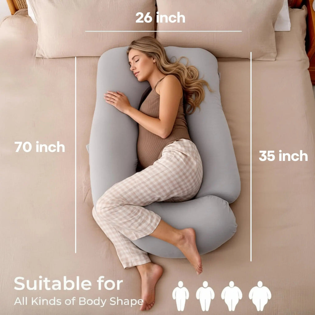 Full Body Support Pillow - Pregnancy & Nursing Comfort - Soft Contoured Design | meowbutter
