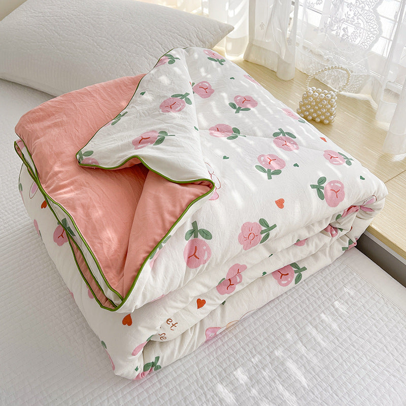 Rose Blanket With Floral Print For Elegant Bedroom Decor