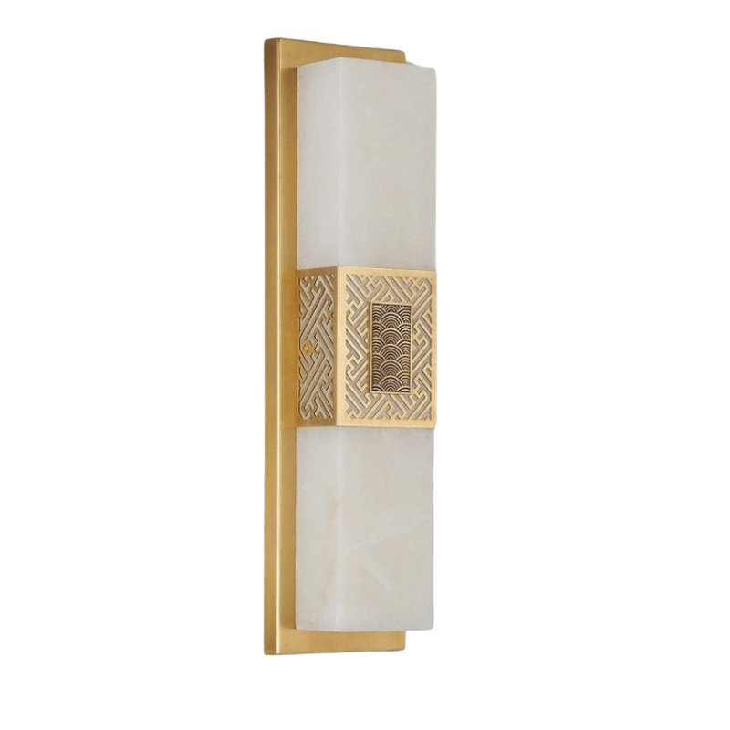 Solenne Marble And Brass Wall Lamp With Warm LED Accent