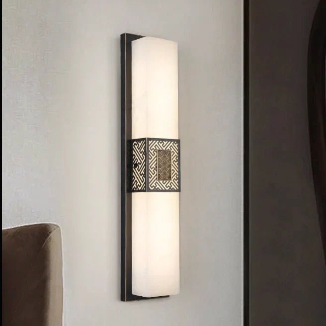 Solenne Marble And Brass Wall Lamp With Warm LED Accent
