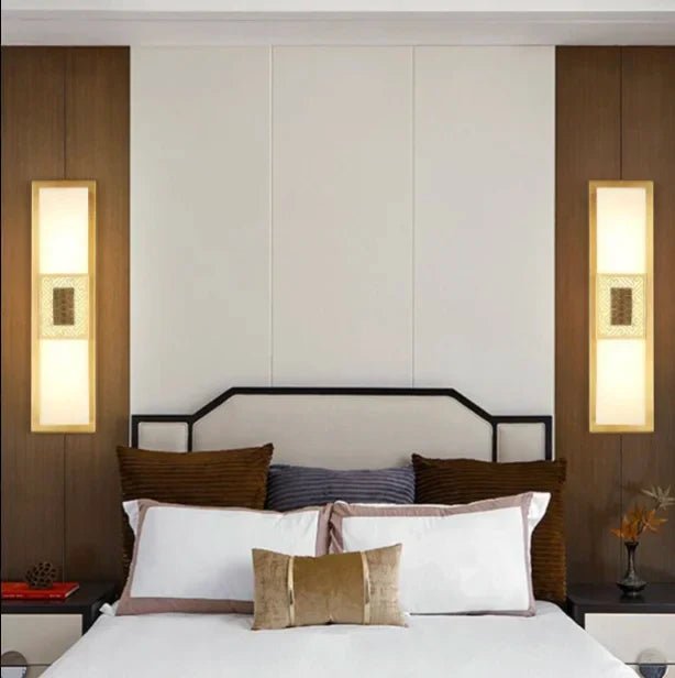Solenne Marble And Brass Wall Lamp With Warm LED Accent