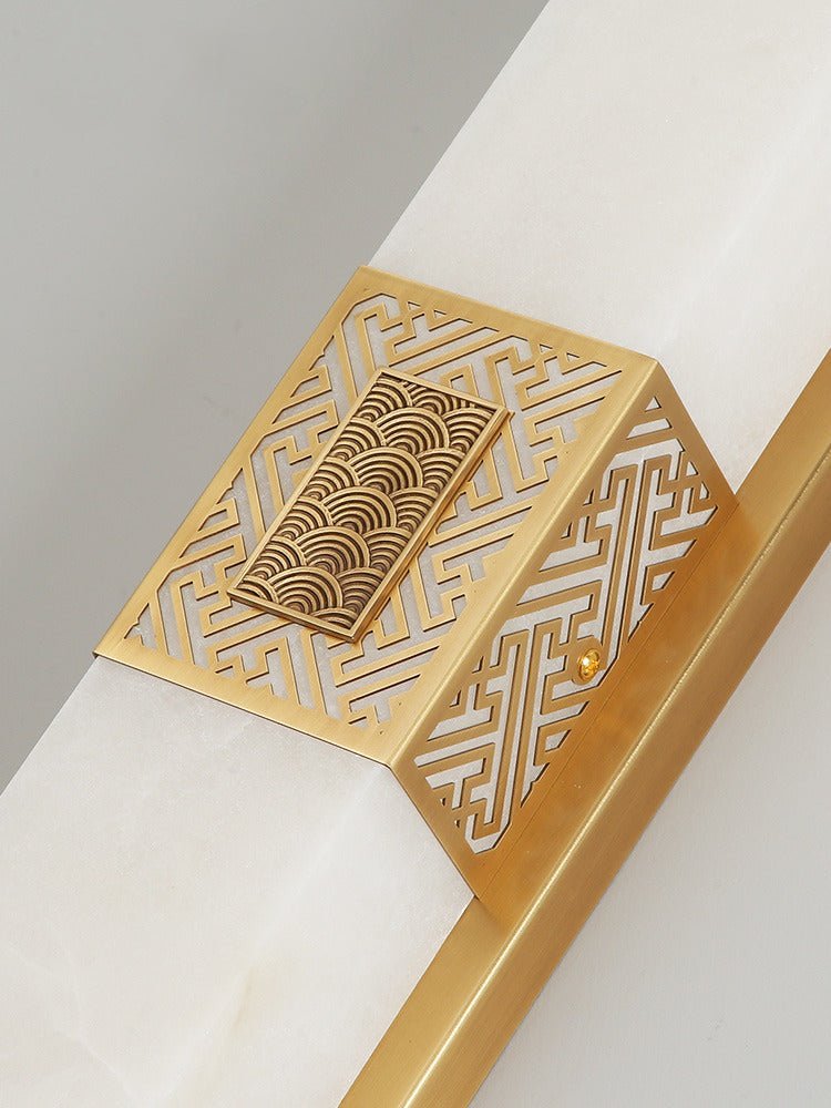 Solenne Marble And Brass Wall Lamp With Warm LED Accent
