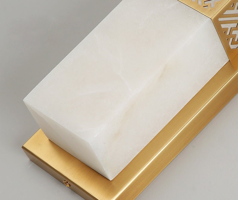 Solenne Marble And Brass Wall Lamp With Warm LED Accent